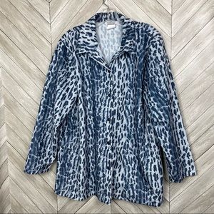 Leopard Print Button Down Large